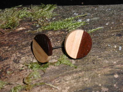 Ohrstecker aus Ahorn und Nussbaum 